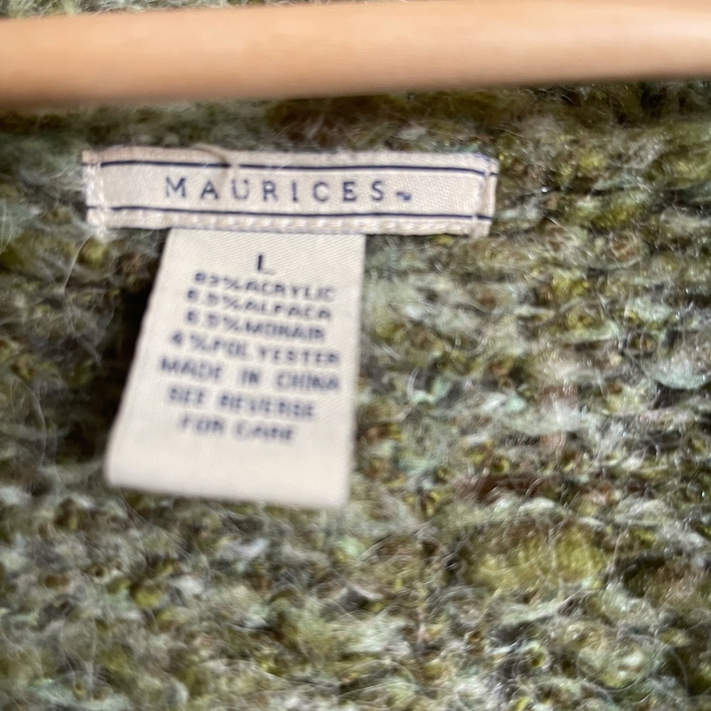 Cozy Maurices miss green marl shrug sweater - Picture 2 of 7